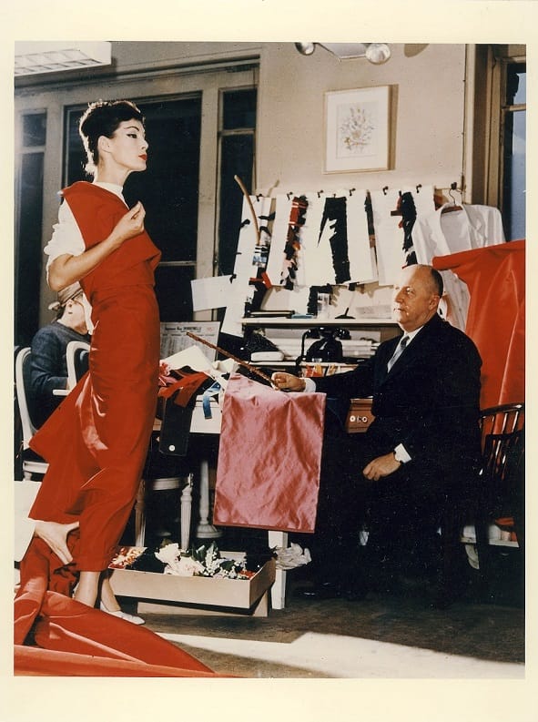 Christian Dior and fashion model Lucky  c. 1956 Â© Christian Dior  Photo: Bellini