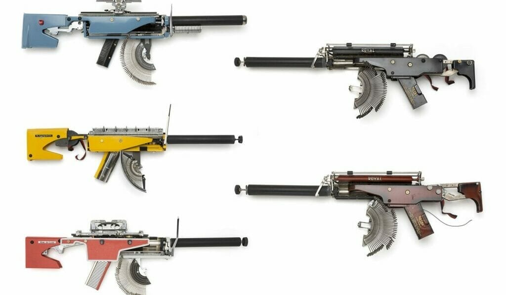This Canadian artist is turning typewriters into beautiful guns