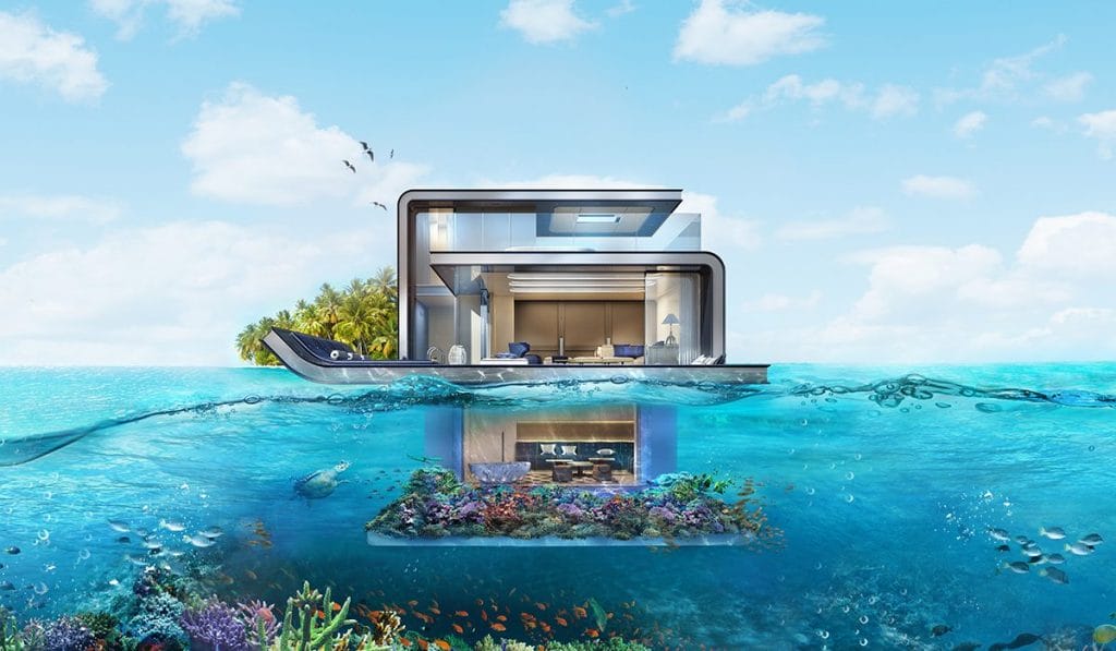This floating luxury villa in Dubai offers underwater ocean view