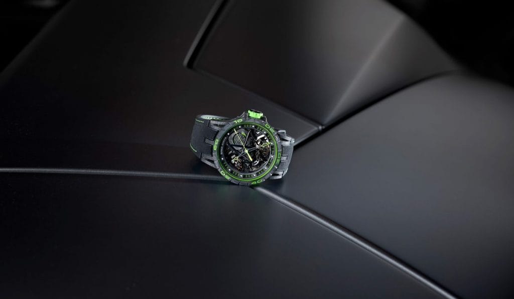 Roger Dubuis unveils limited run of eight Excalibur Aventador S Green timepieces at Geneva Motor Show 2018