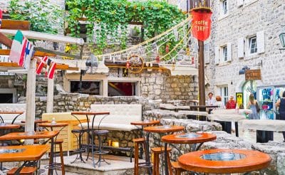 Bar on the street in Budva, Montenegro