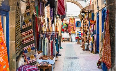 Handicrafts in a street in the port town of Essaouira