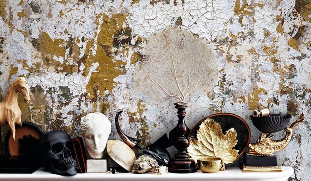 Give your home an industrial chic makeover with this distressed wallpaper