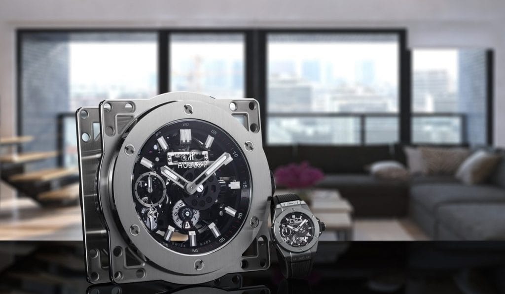 Hublot’s Meca-10 movement gets upsized in a table clock