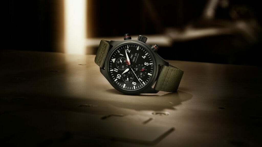 IWC’s Pilot’s Watch Chronograph Top Gun “SFTI” is inspired by a watch exclusive to top naval aviators