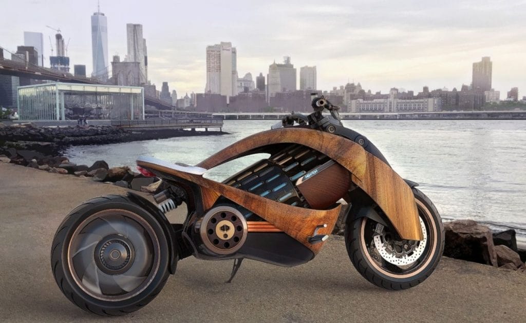 Object of desire: Newron Motors’ electric motorcycle with a sleek wooden finish