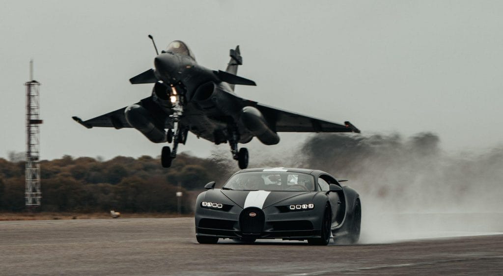 Bugatti’s Limited-Edition Chiron Sport Picks a Fight With a French Navy Jet!